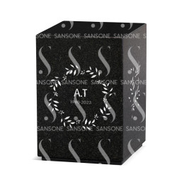 U35-00 - GRANITE URN WITH MOTIFS - Sansone Collection