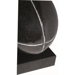BR01 - GRANITE RUGBY BALL WITH BASE - Sansone Collection
