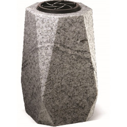 V02 - QUADRATISCHE VASE AUS GRANIT MIT DOPPELTER ABSCHRÄGUNG - Sansone Collection