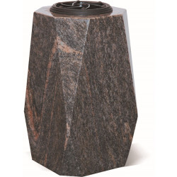 V02 -  GRANITE SQUARE VASE WITH DOUBLE BEVEL EDGES  - Sansone Collection