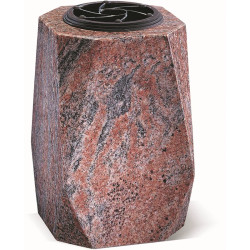 V02 - VASE CARRÉ EN GRANIT À DOUBLE CHANFREIN - Sansone Collection