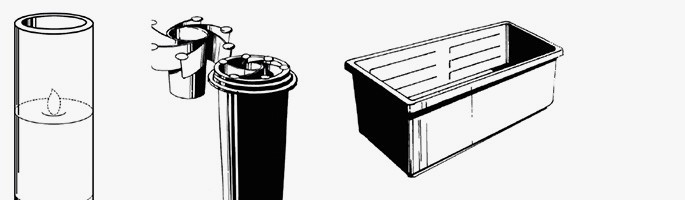 Plastic pots and bouquet shapes for funeral vases - Sansone Collection